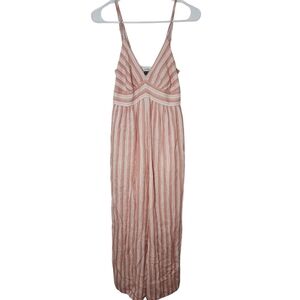 American Eagle Striped Pocketed Vneck Jumpsuit Size Xs